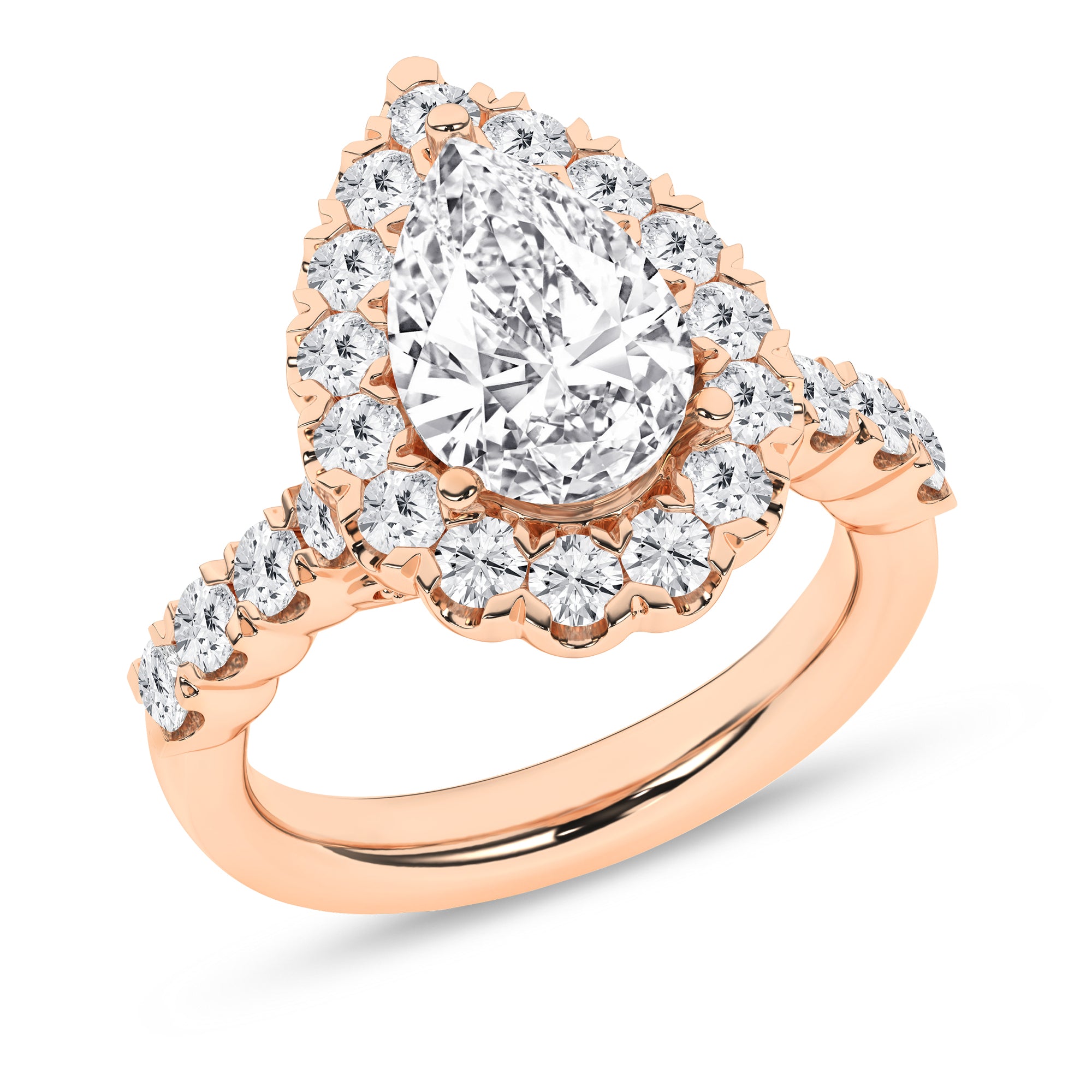 Elegant Halo Ring (Pear)