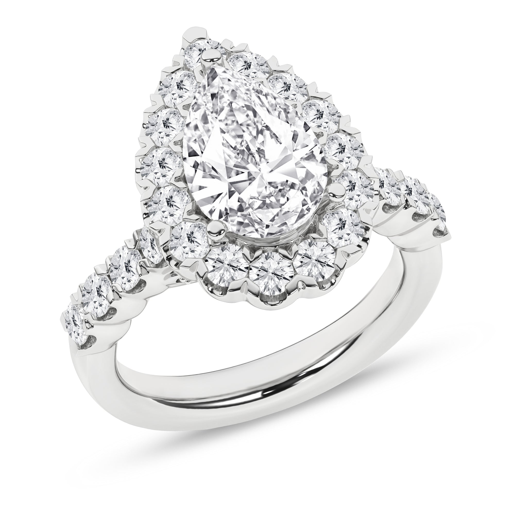 Elegant Halo Ring (Pear)