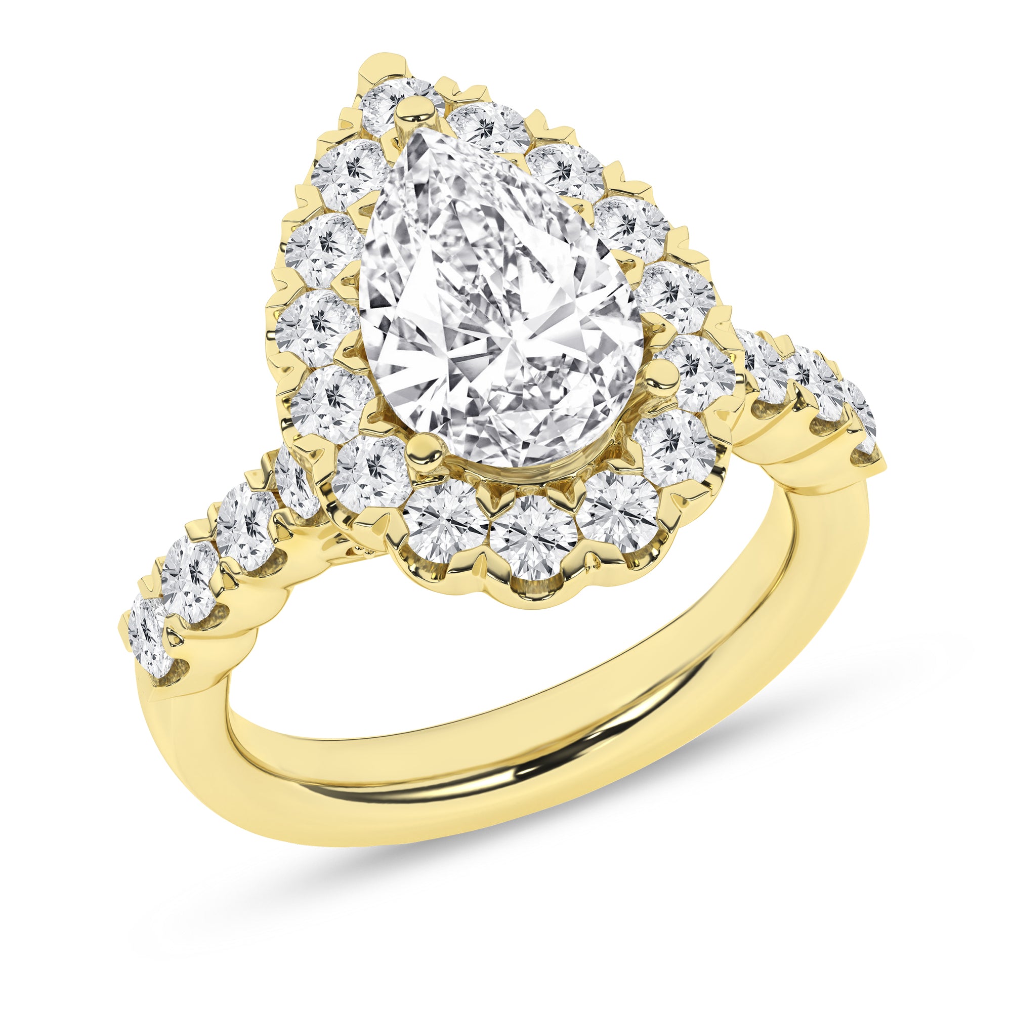 Elegant Halo Ring (Pear)