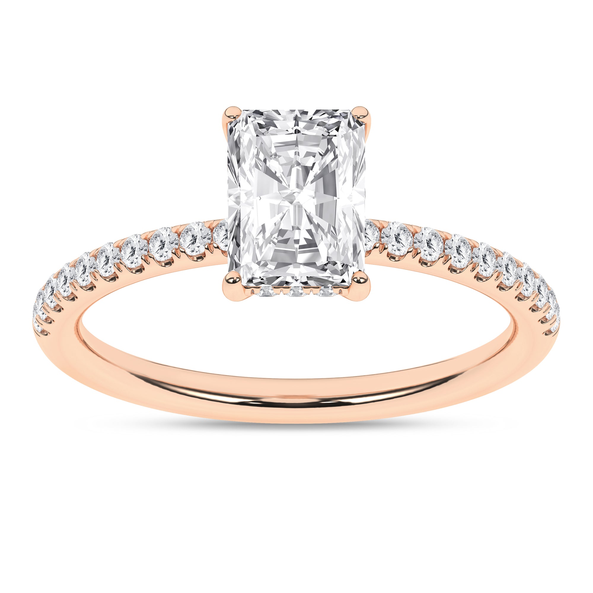 Hidden Halo Engagement Ring (Radiant)