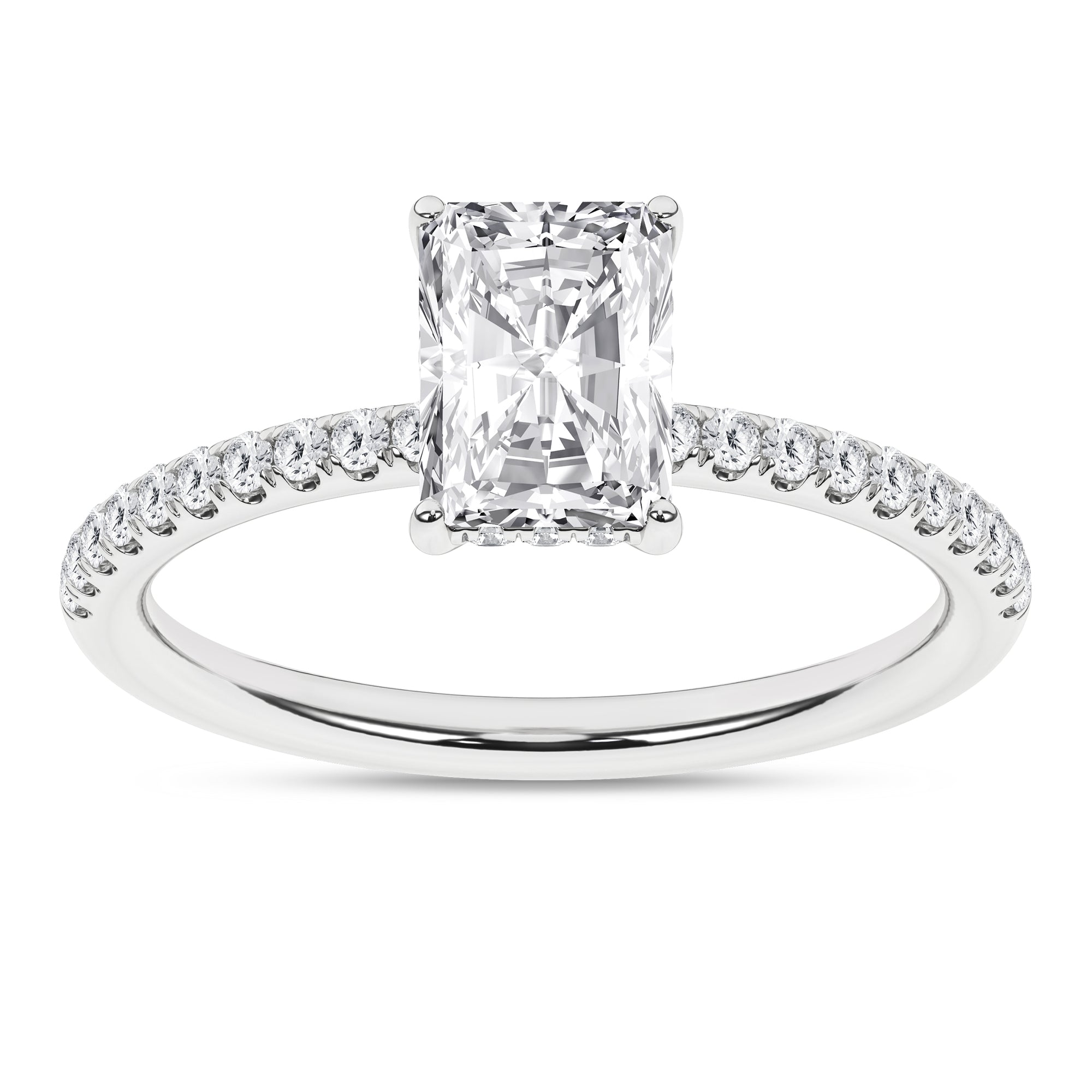 Hidden Halo Engagement Ring (Radiant)