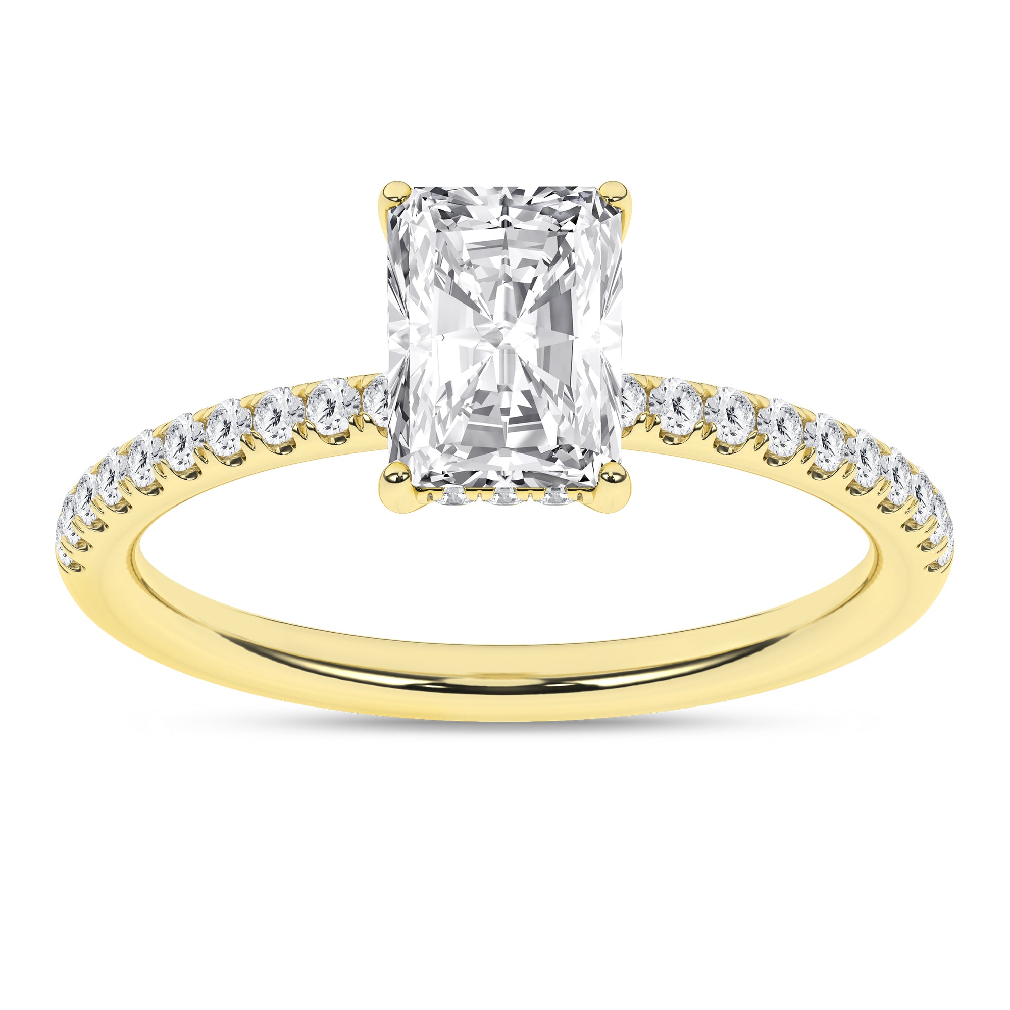 Hidden Halo Engagement Ring (Radiant)