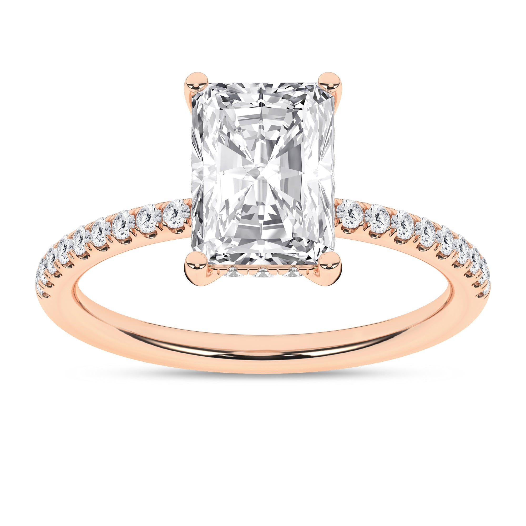 Hidden Halo Engagement Ring (Radiant)