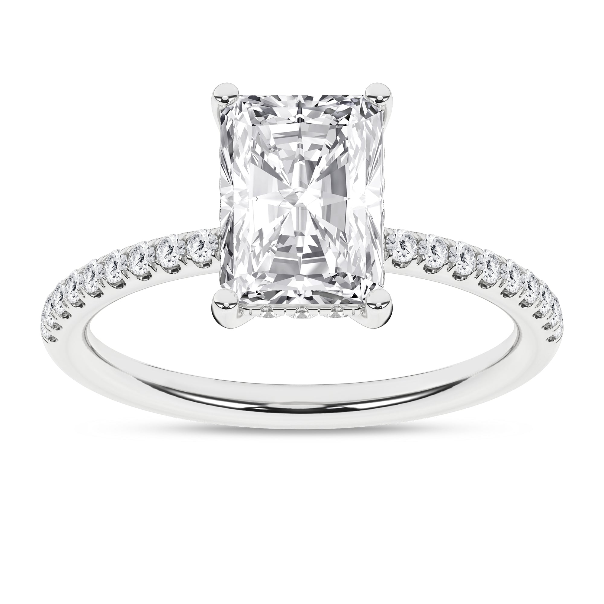 Hidden Halo Engagement Ring (Radiant)