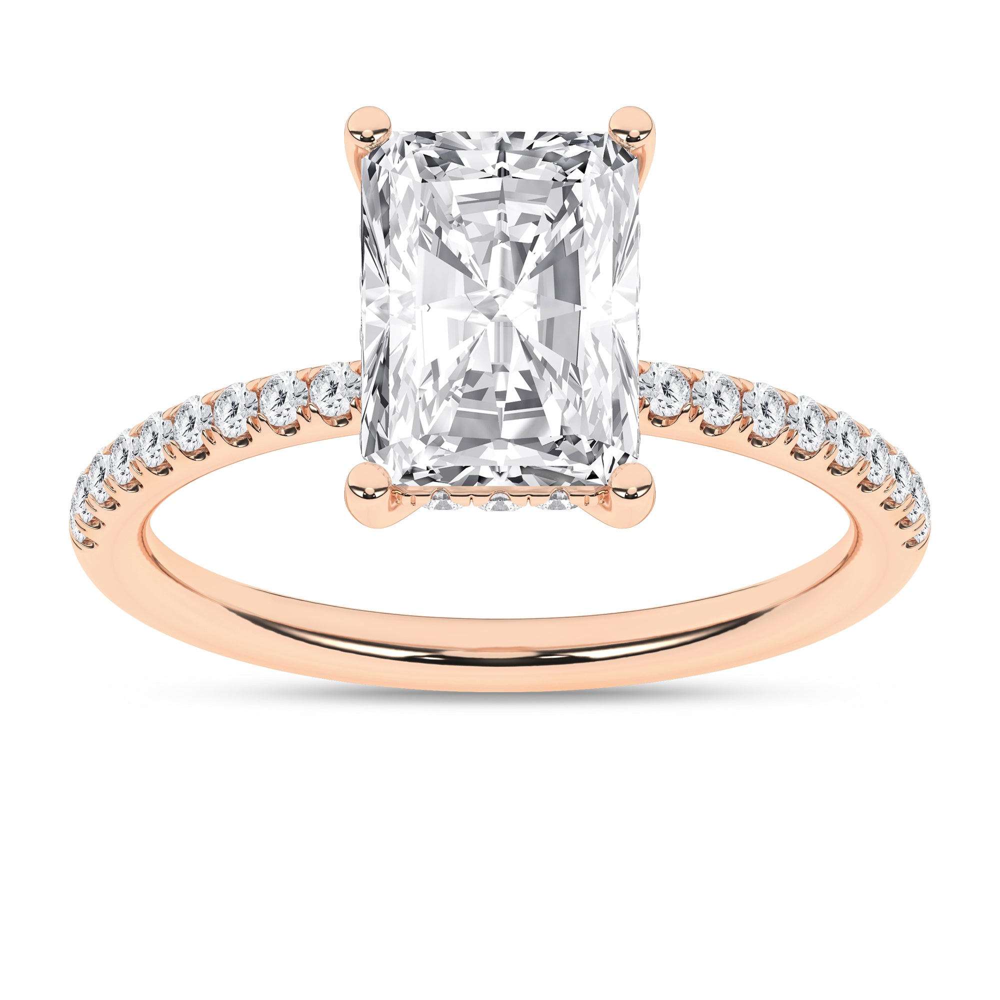 Hidden Halo Engagement Ring (Radiant)