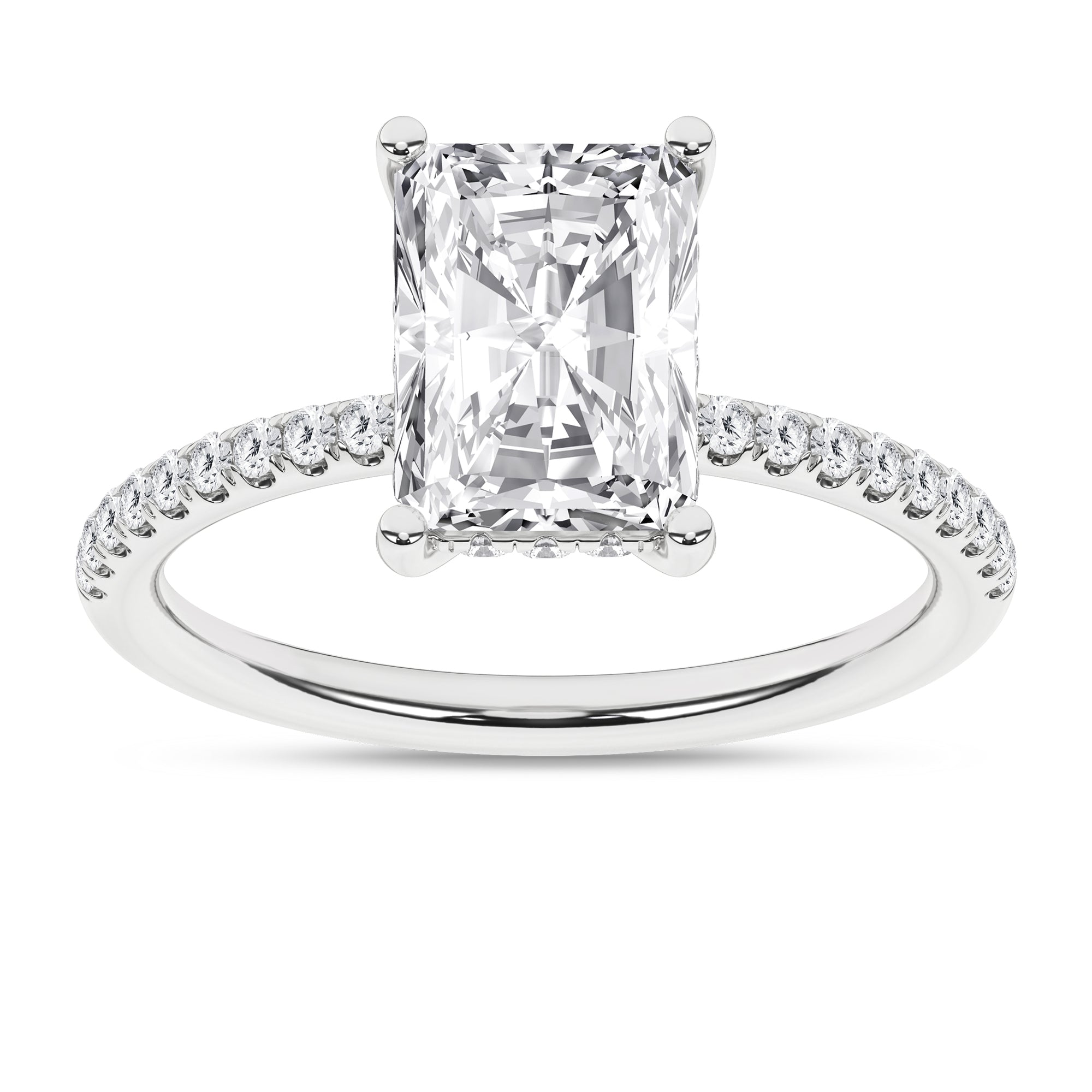 Hidden Halo Engagement Ring (Radiant)