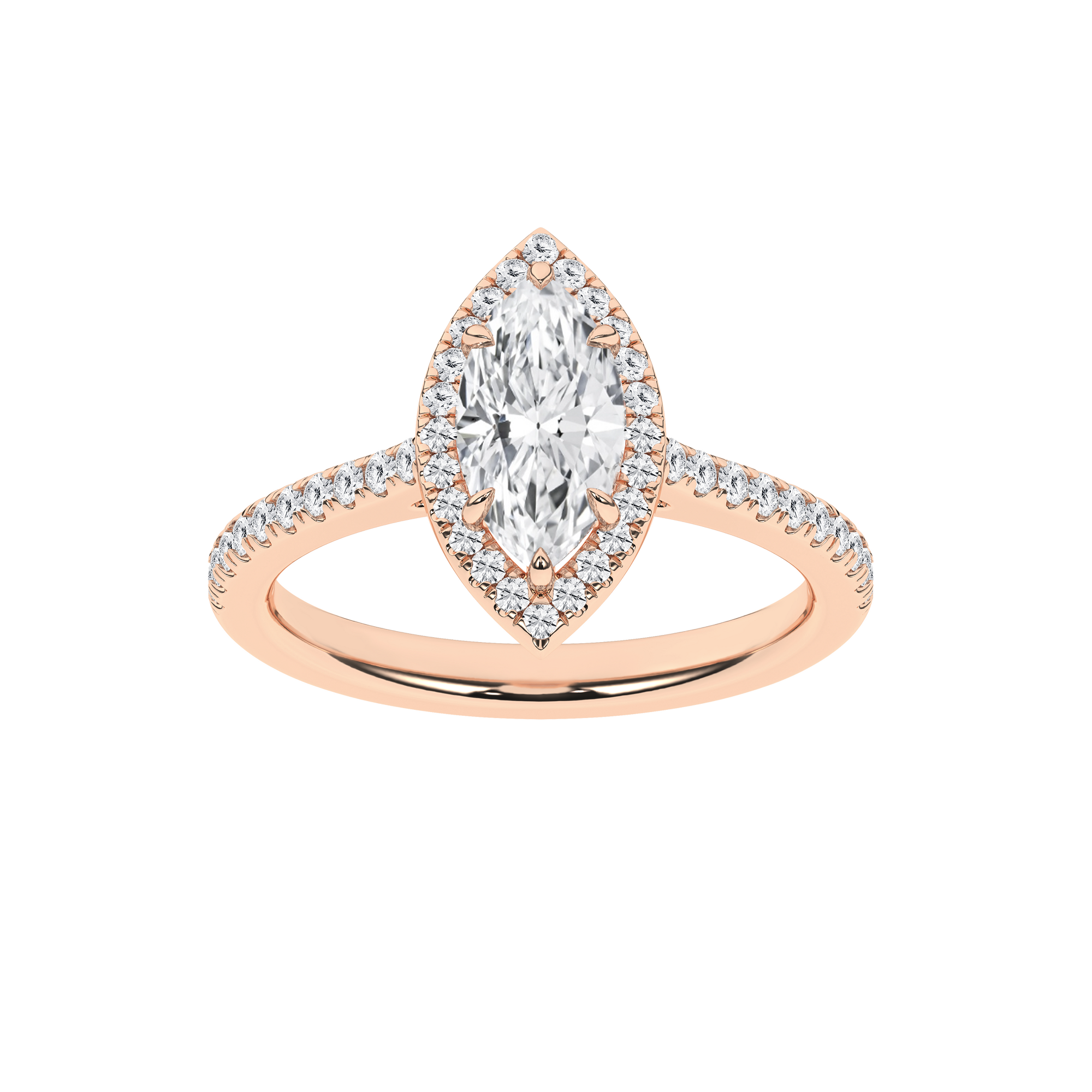 Halo Engagement Ring(Marquise)
