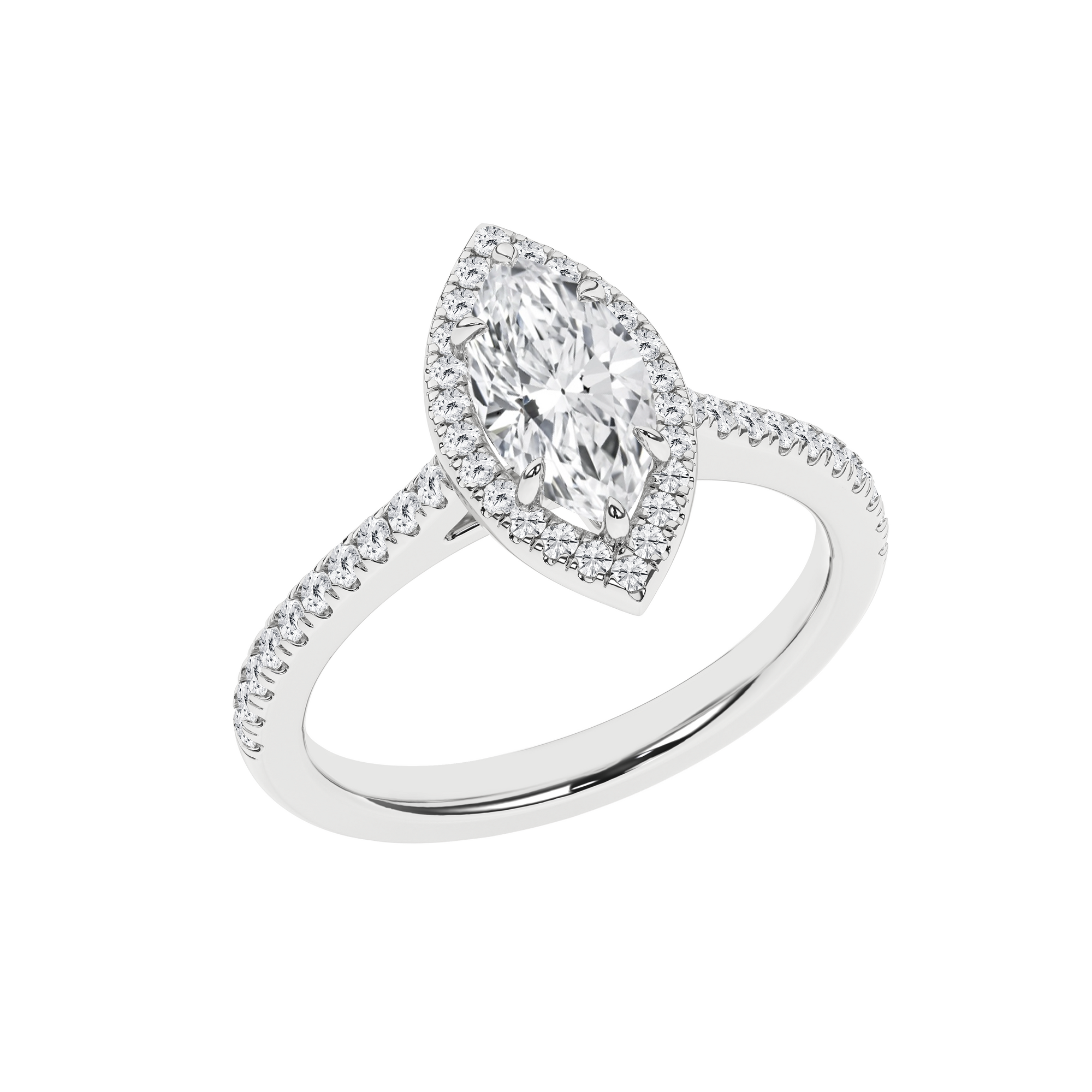 Halo Engagement Ring(Marquise)