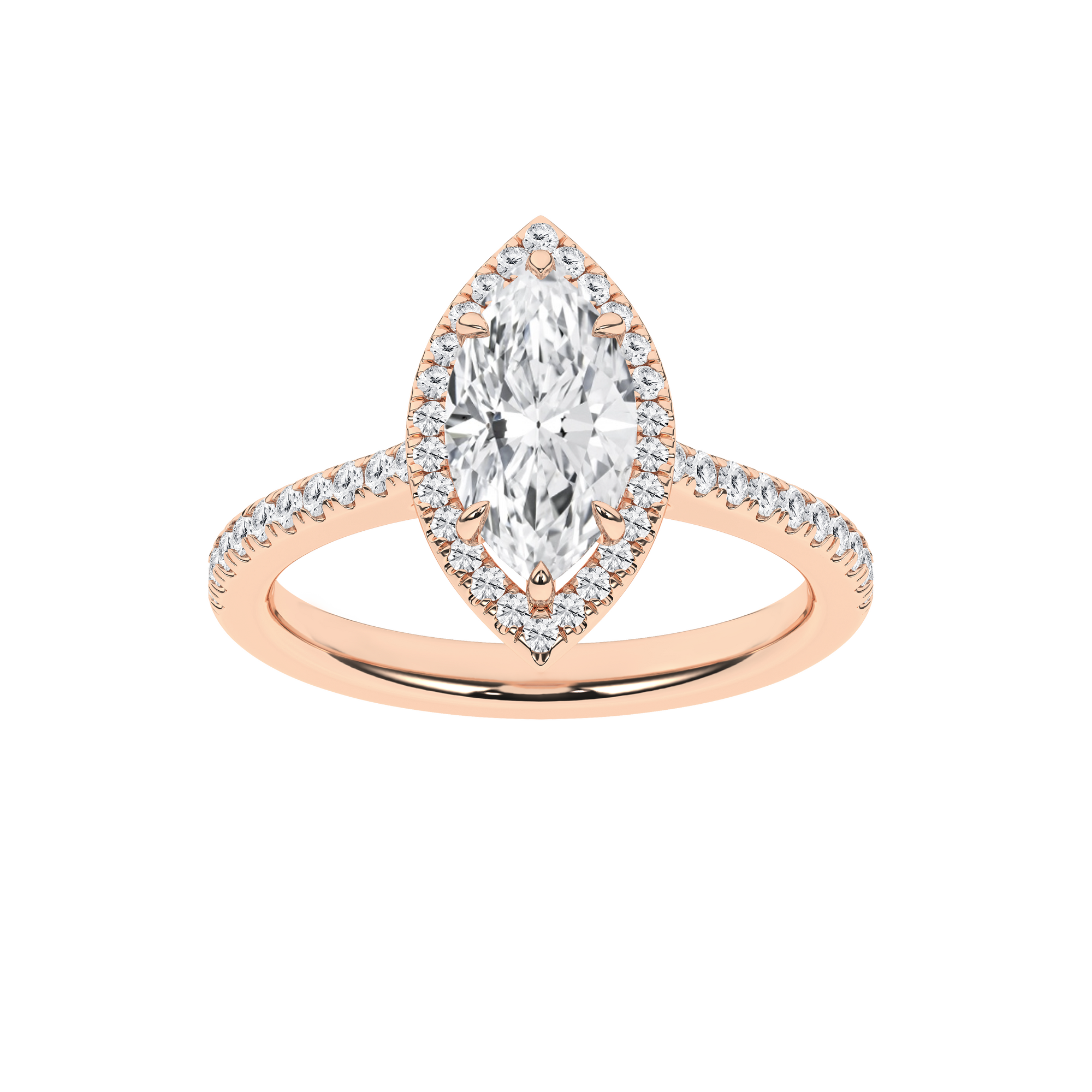 Halo Engagement Ring(Marquise)