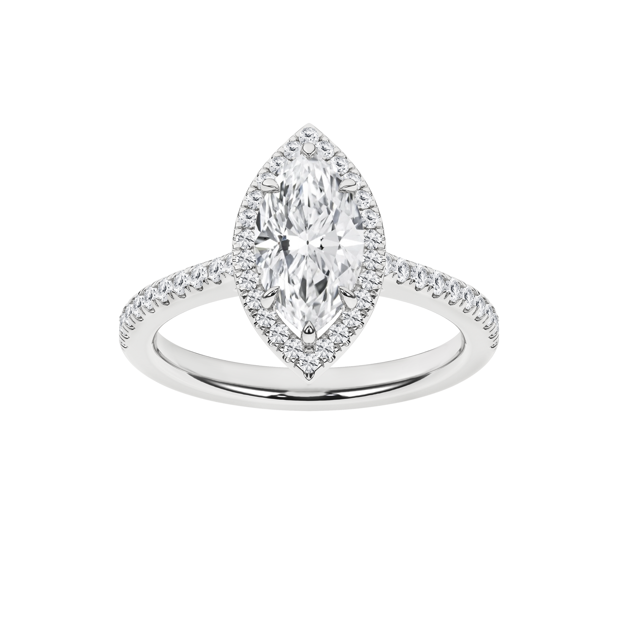 Halo Engagement Ring(Marquise)