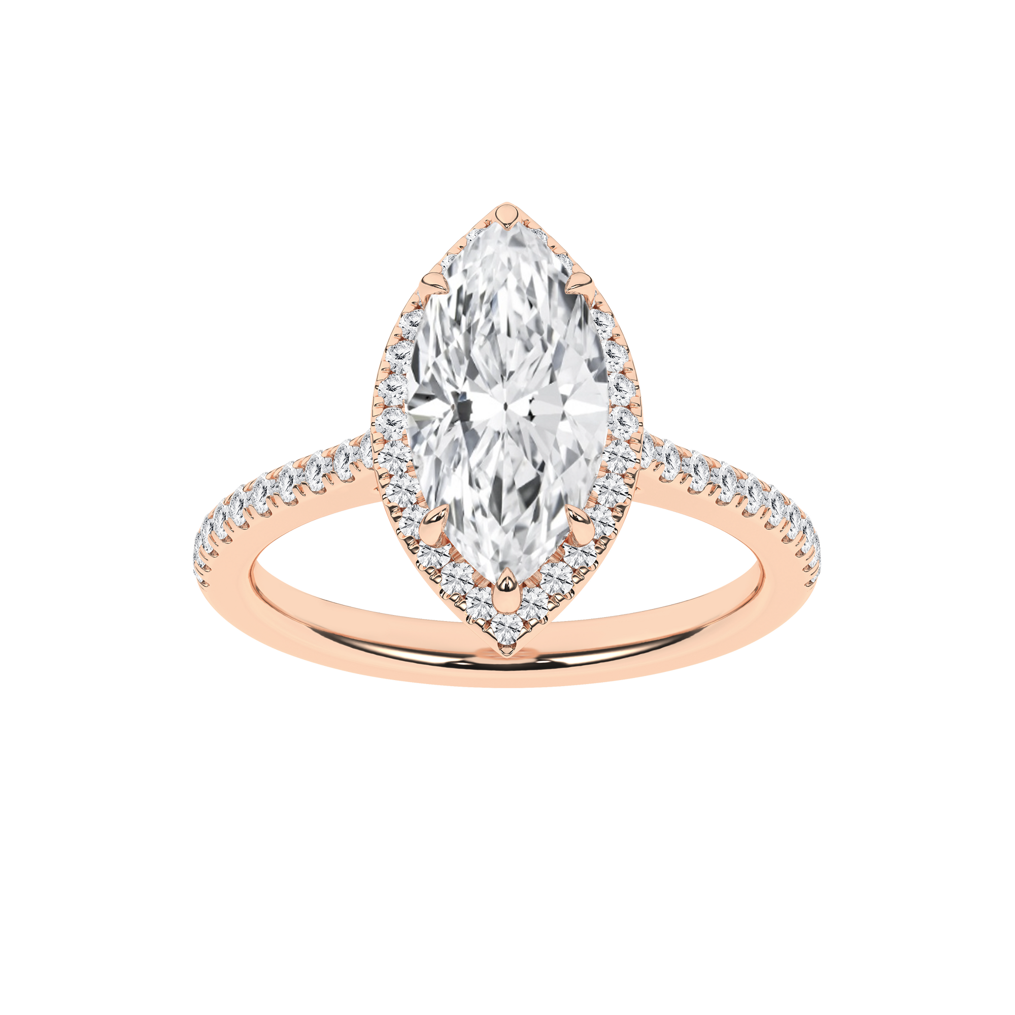 Halo Engagement Ring(Marquise)