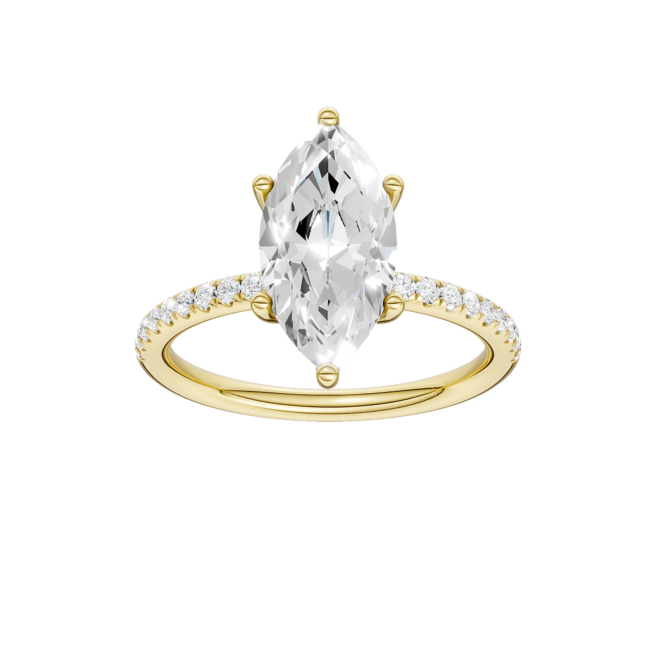 Elara Cyra 14K Yellow Gold Lab Grown Diamond Ring