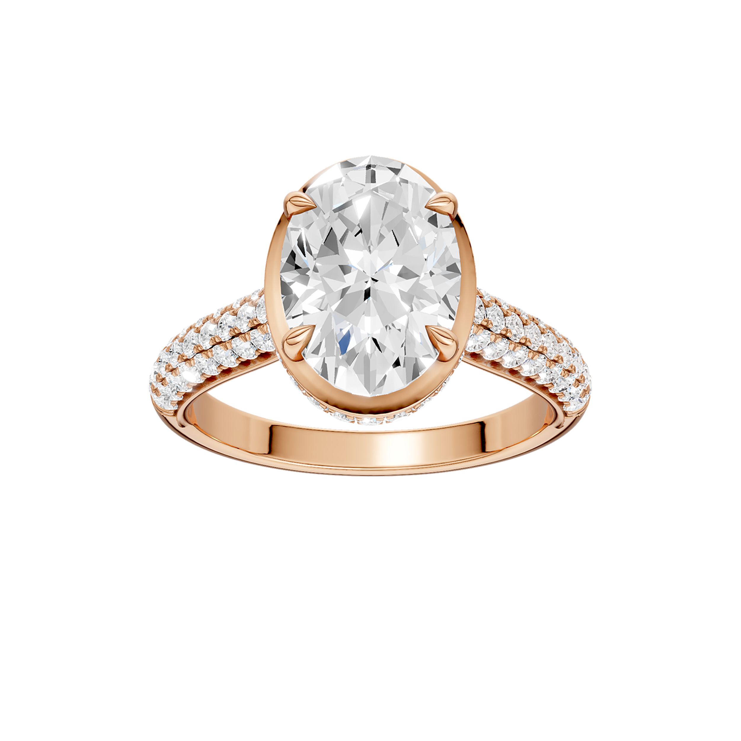 Hidden Halo Dome Shank Engagement Ring