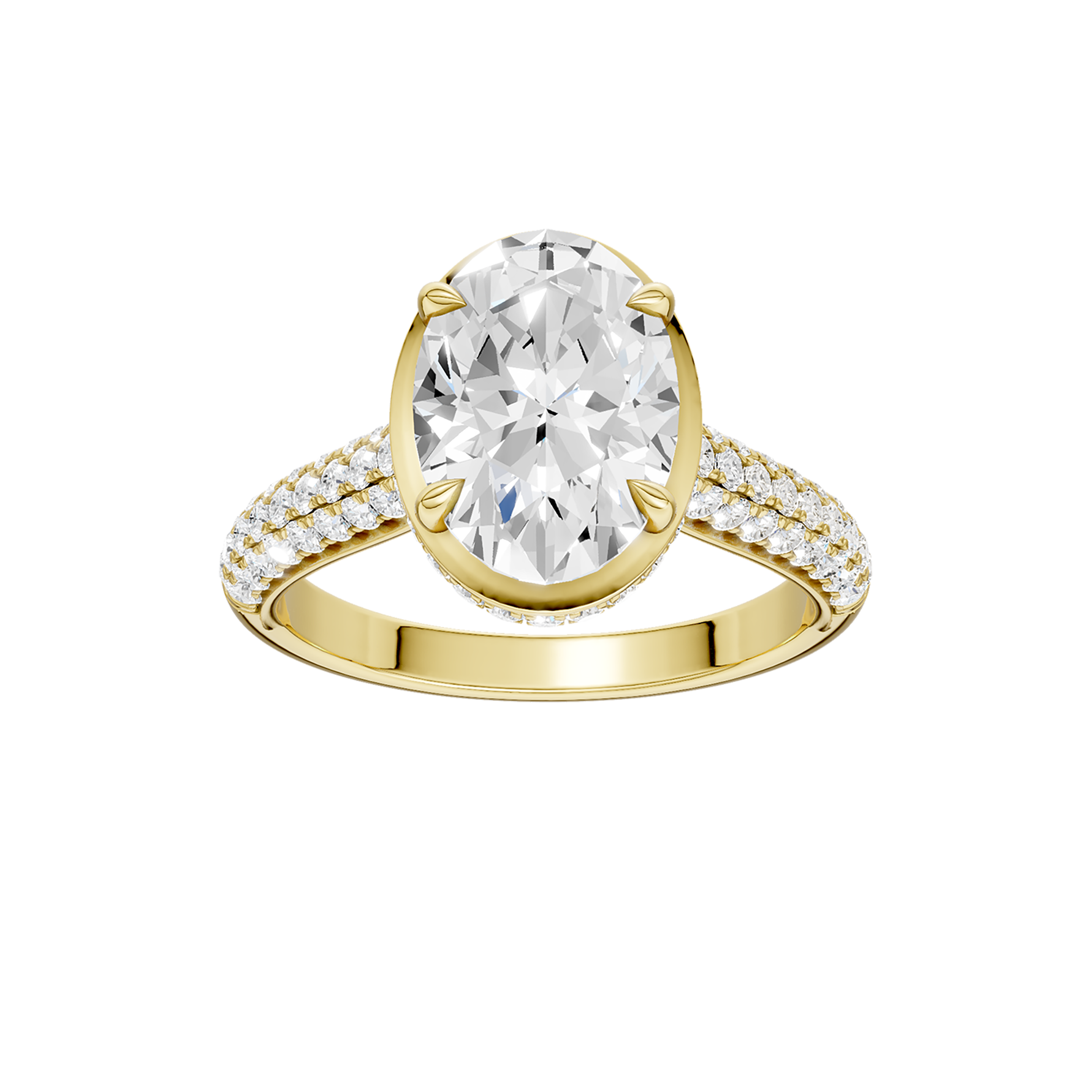 Hidden Halo Dome Shank Engagement Ring