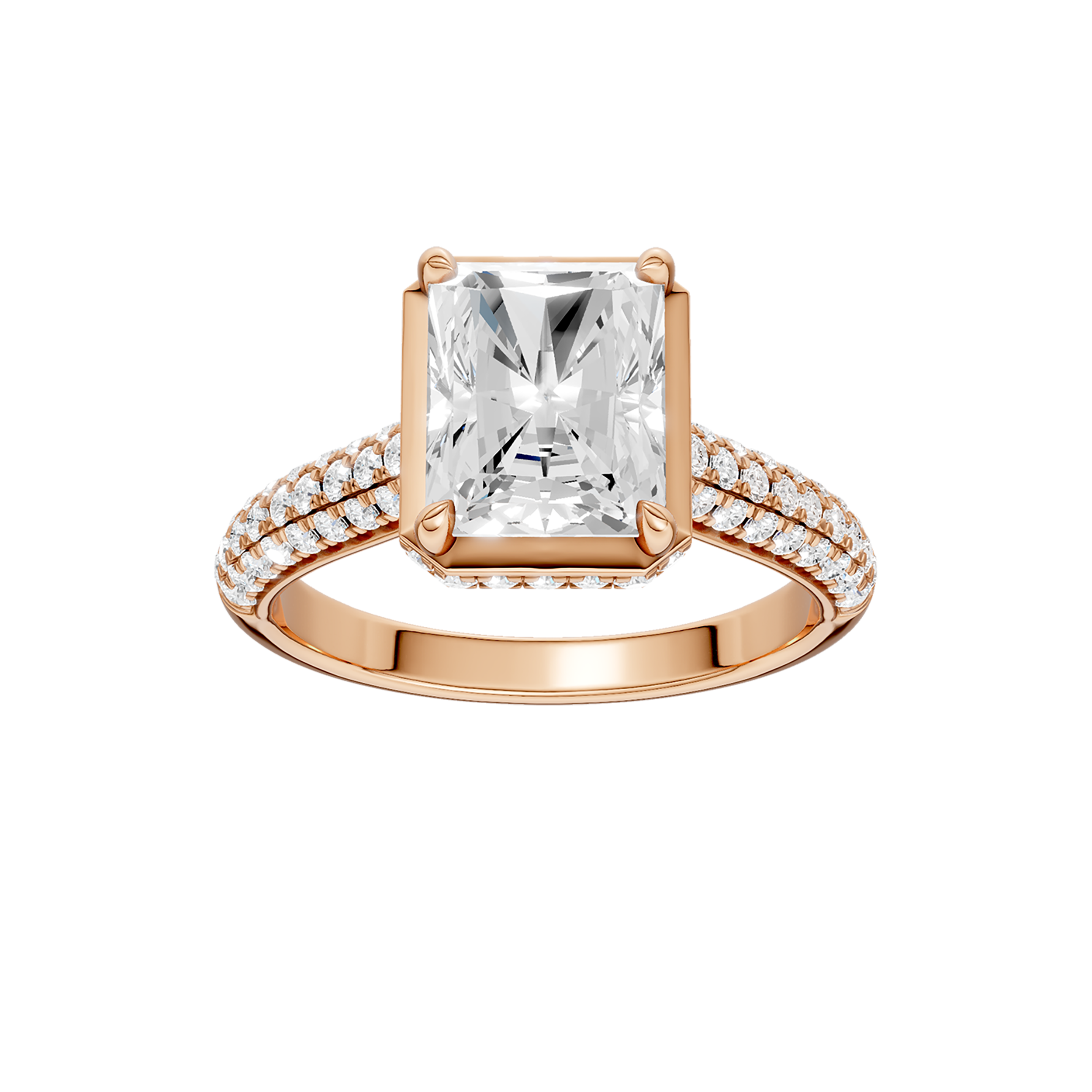 Hidden Halo Dome Shank Engagement Ring