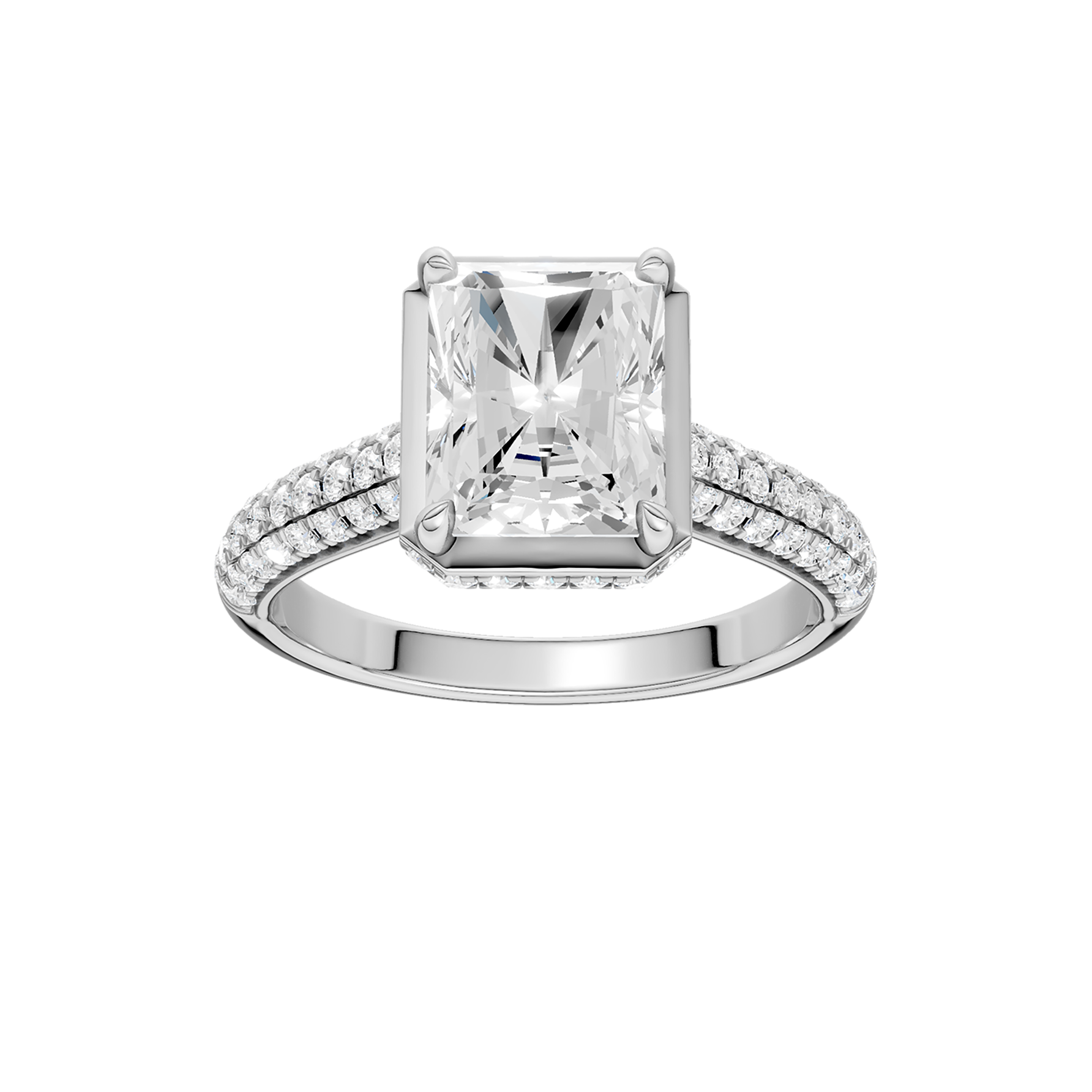 Hidden Halo Dome Shank Engagement Ring