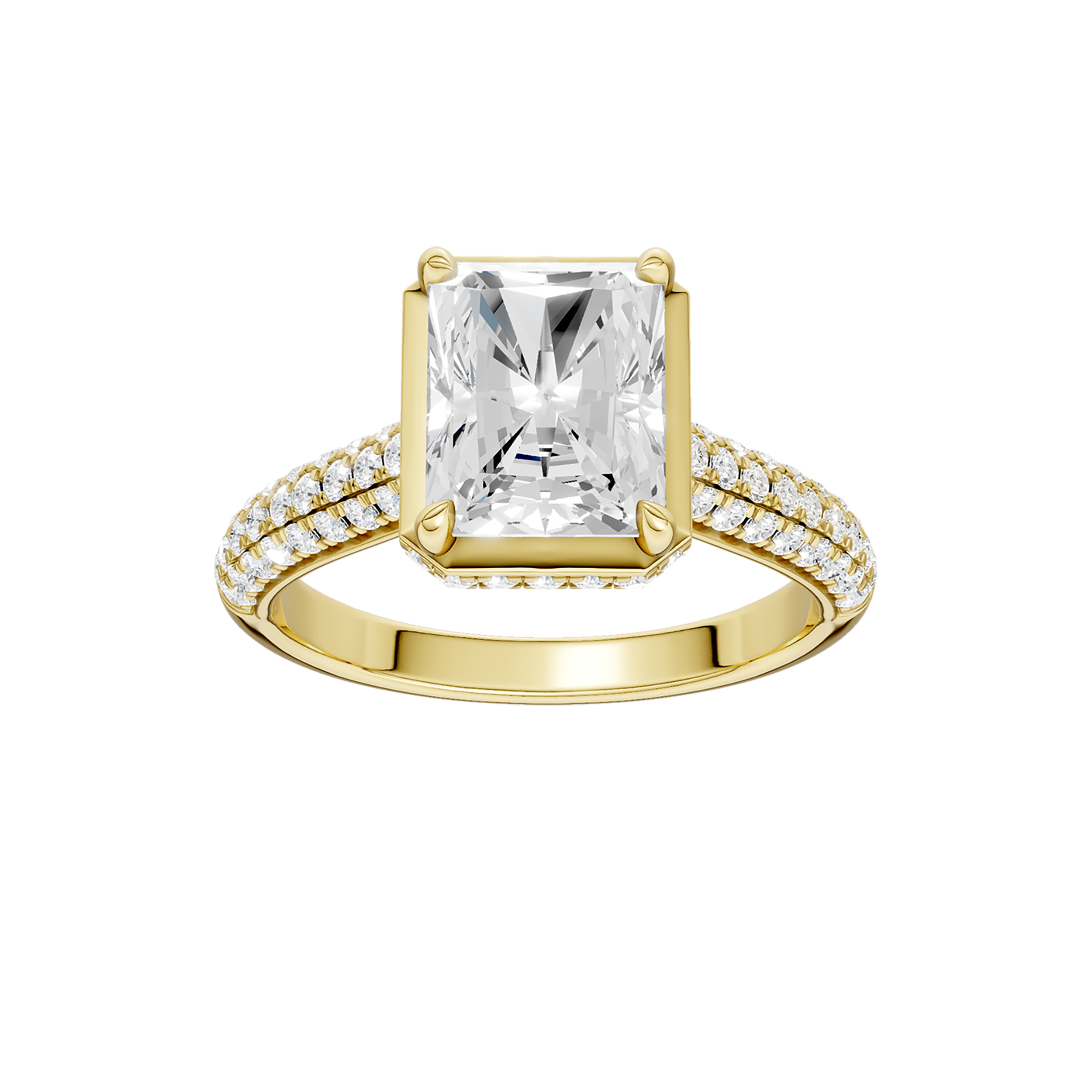 Hidden Halo Dome Shank Engagement Ring