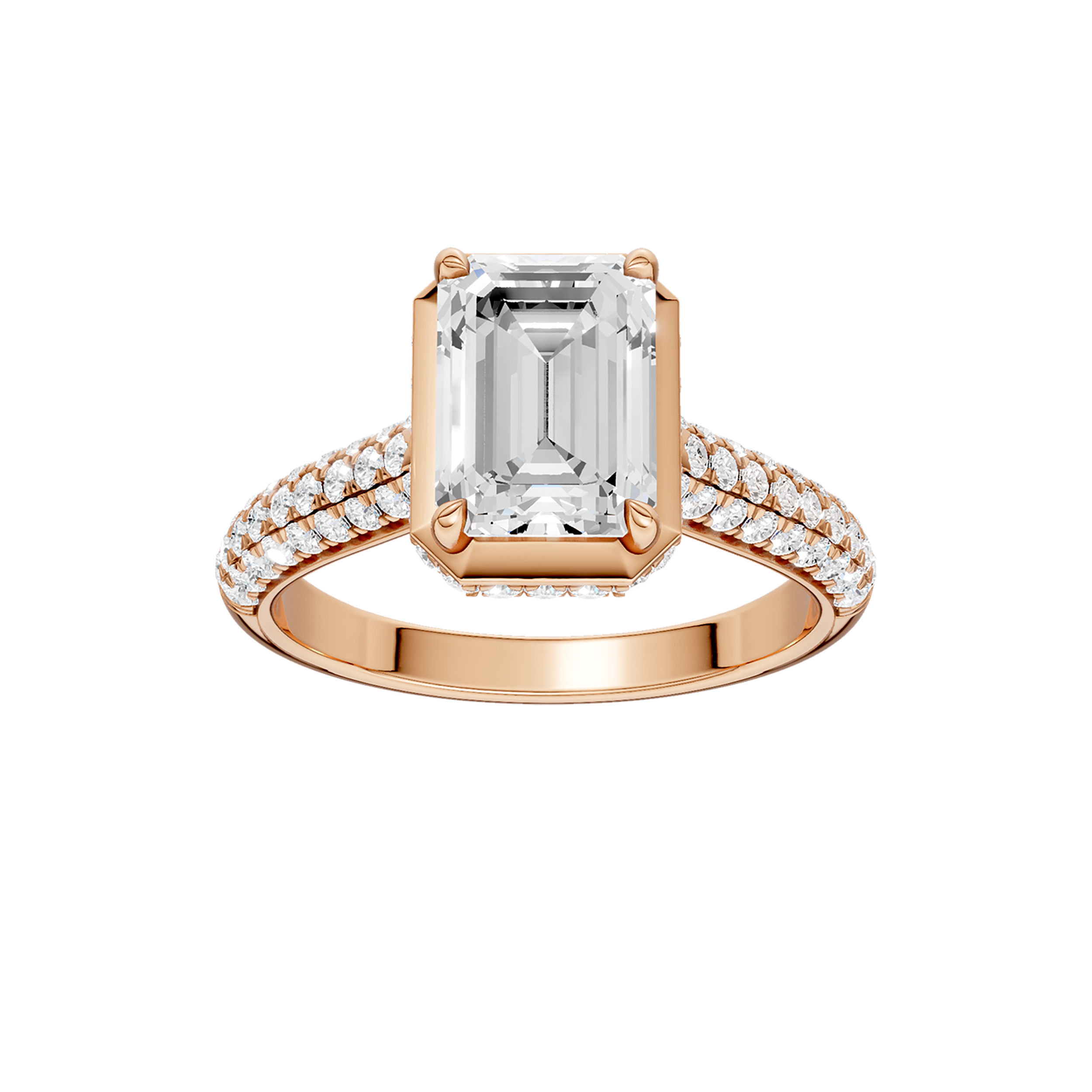 Hidden Halo Dome Shank Engagement Ring