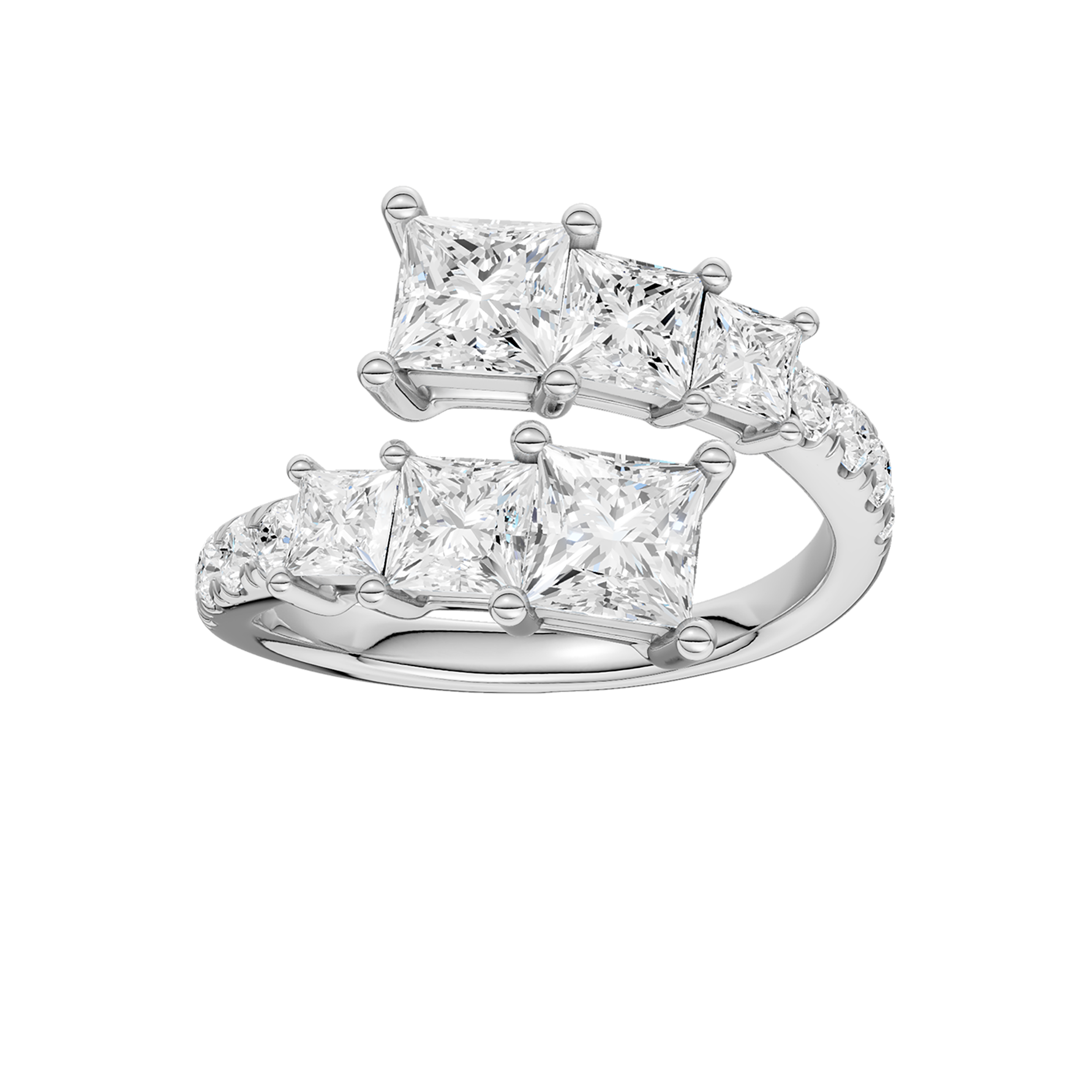 Bypass Diamond Ring (Princess)