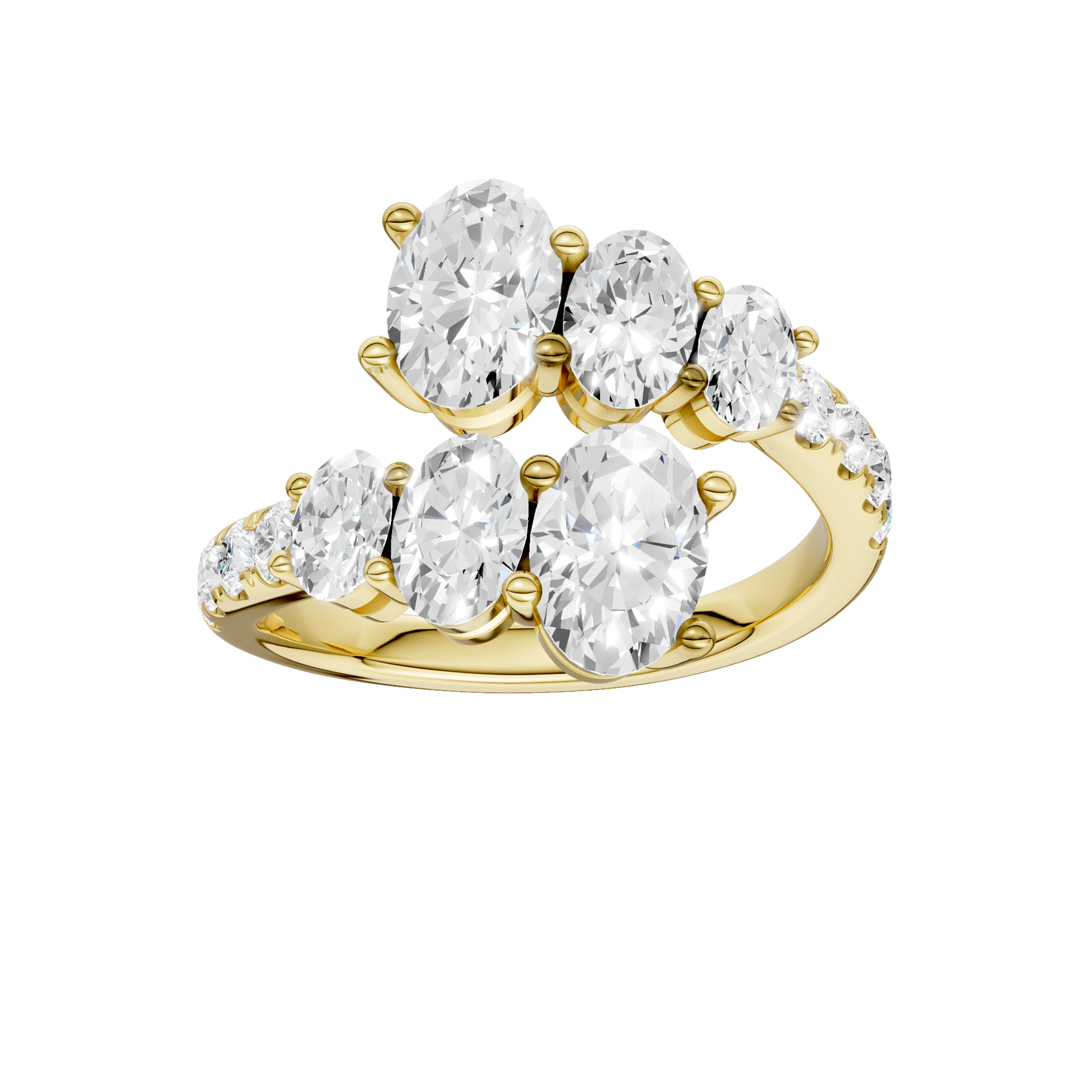 Bypass Diamond Ring (Oval)