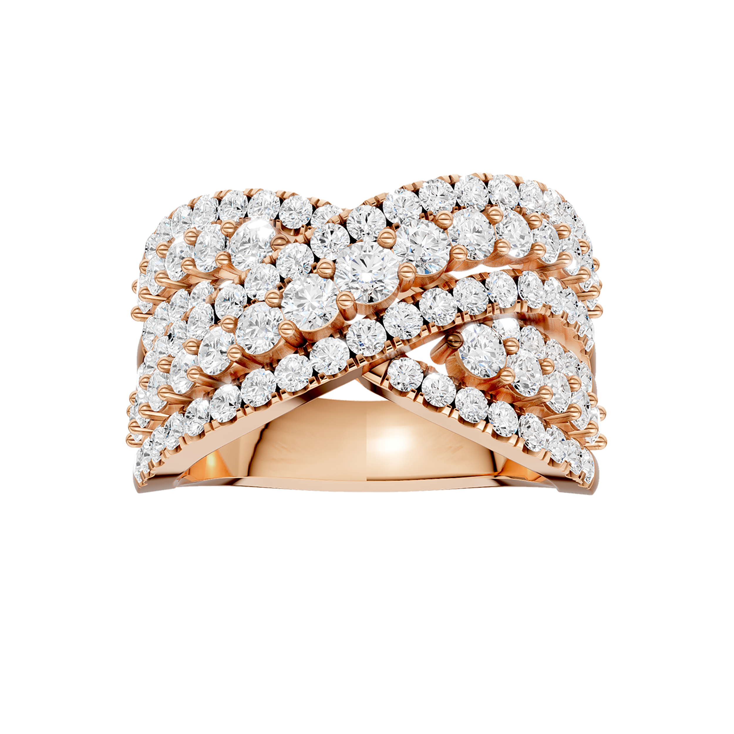 Criss Cross Multi Row Diamond Ring