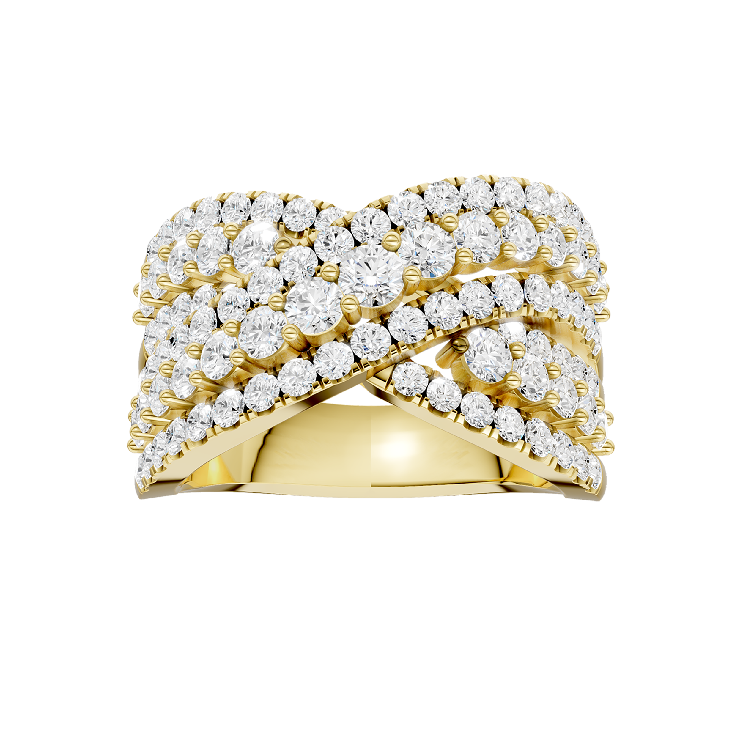 Criss Cross Multi Row Diamond Ring