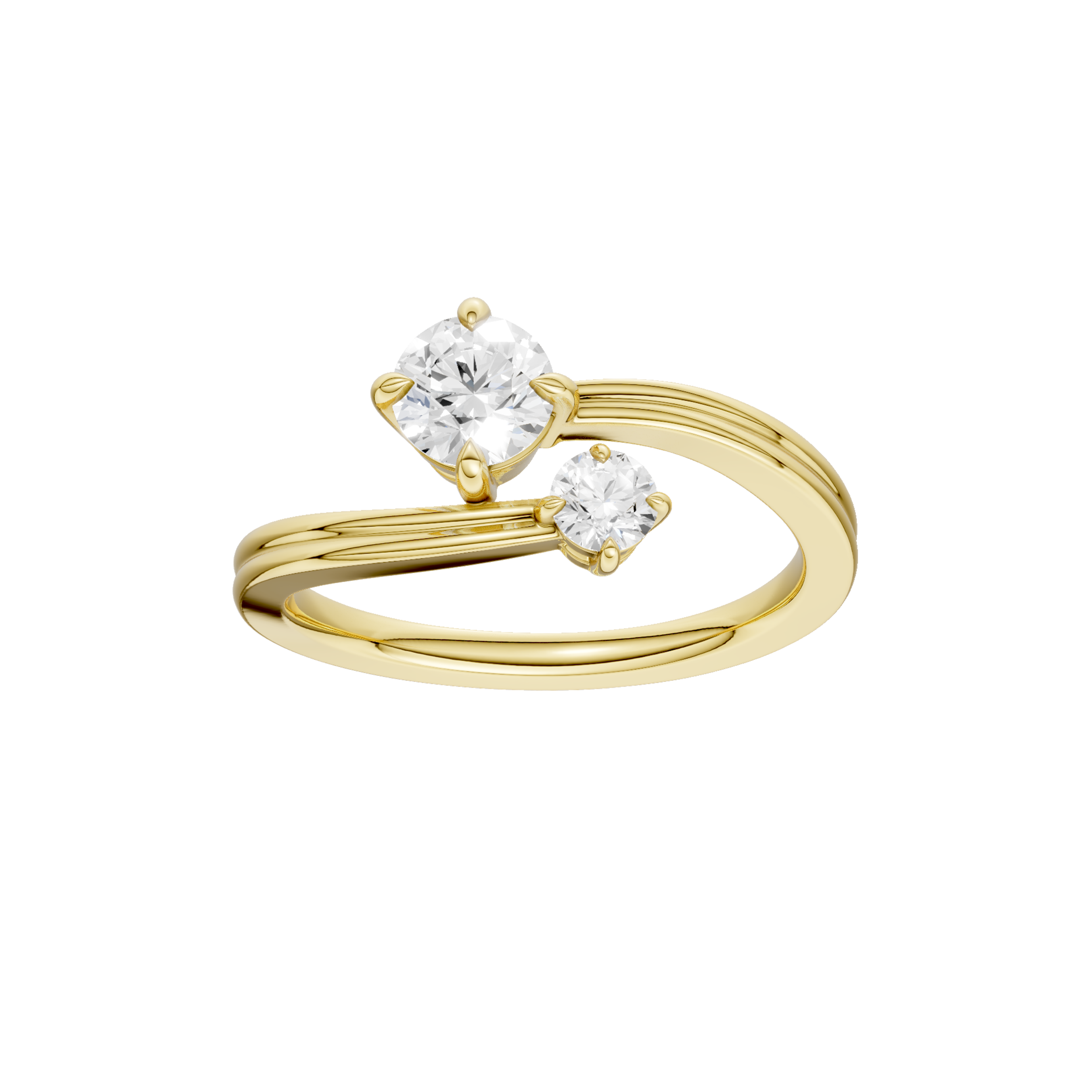 Two-stone Bypass Ring(Round)