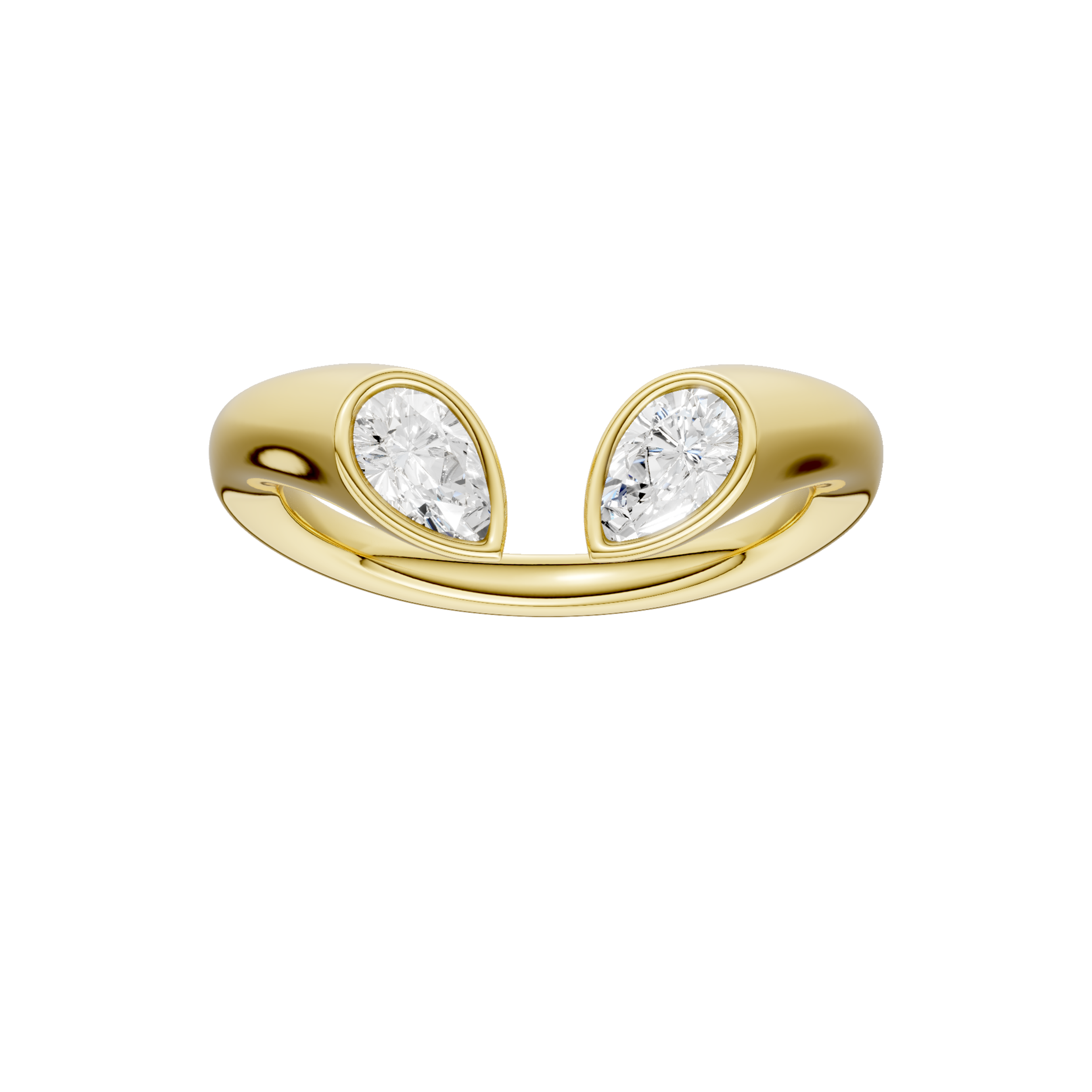Flush-set Open End Diamond Ring(Pear)