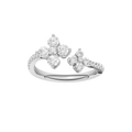 Flower Petals Diamond Cuff Ring(Round)