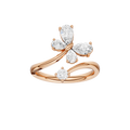 Butterfly Bypass Diamond Ring(Pear)
