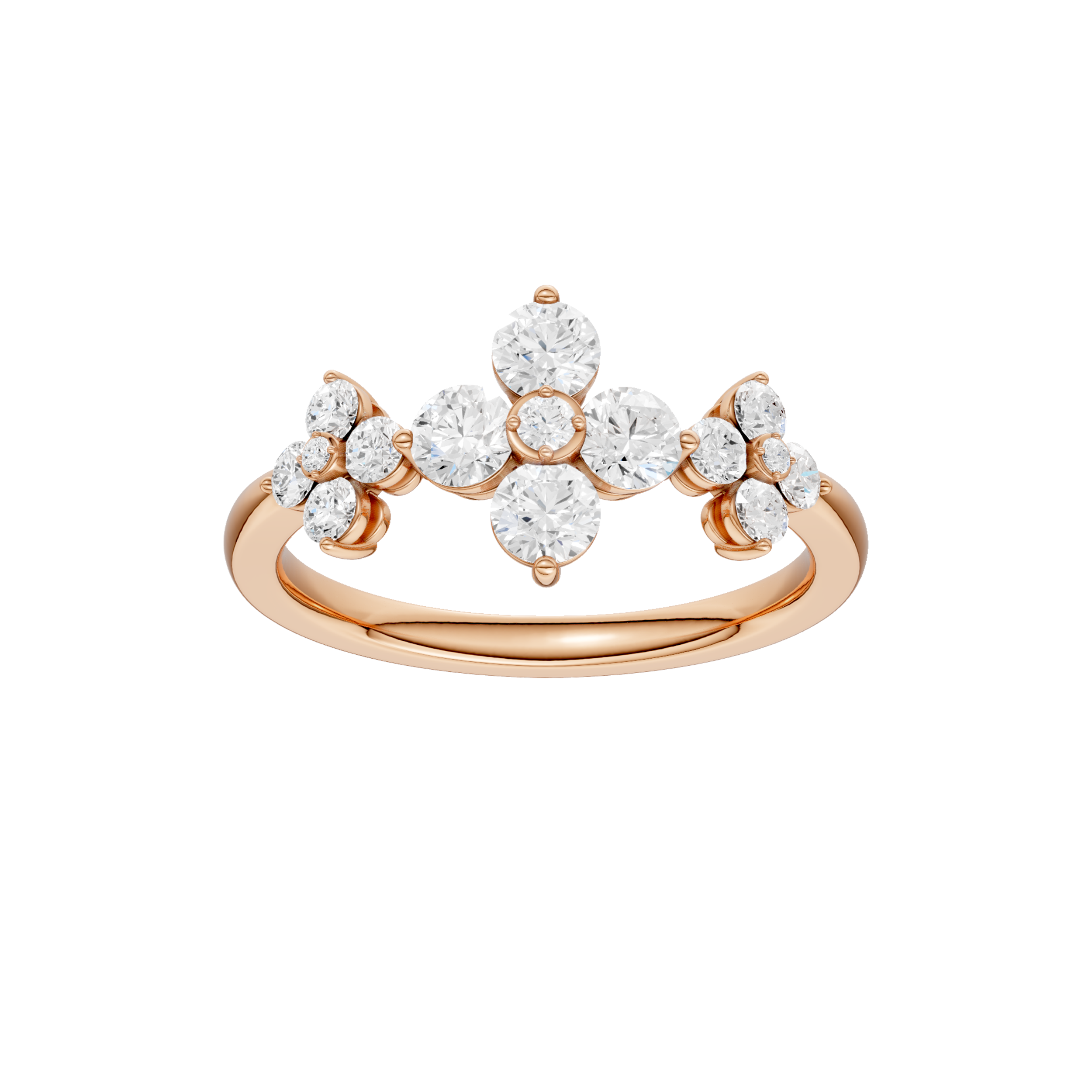 Flower Petals Diamond Ring(Round)