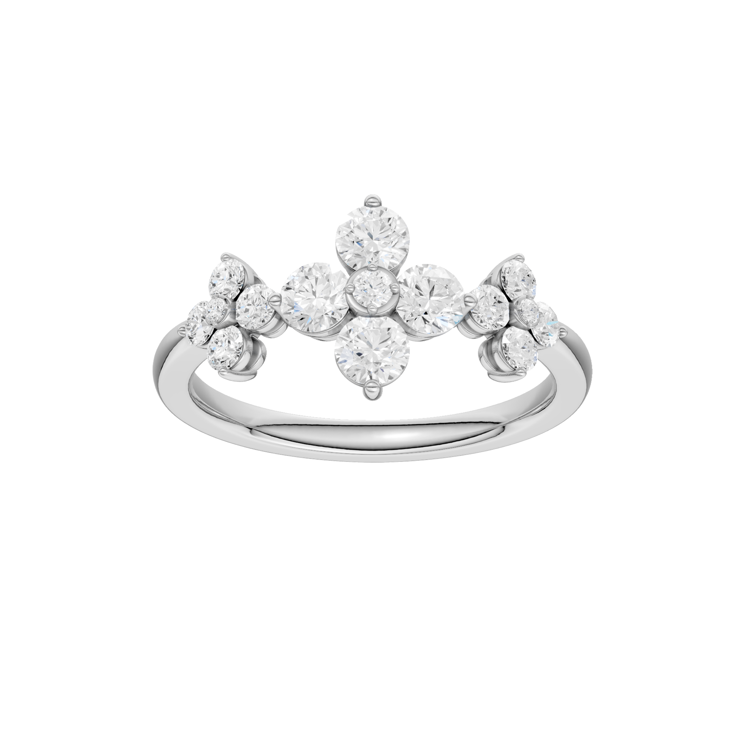 Flower Petals Diamond Ring(Round)