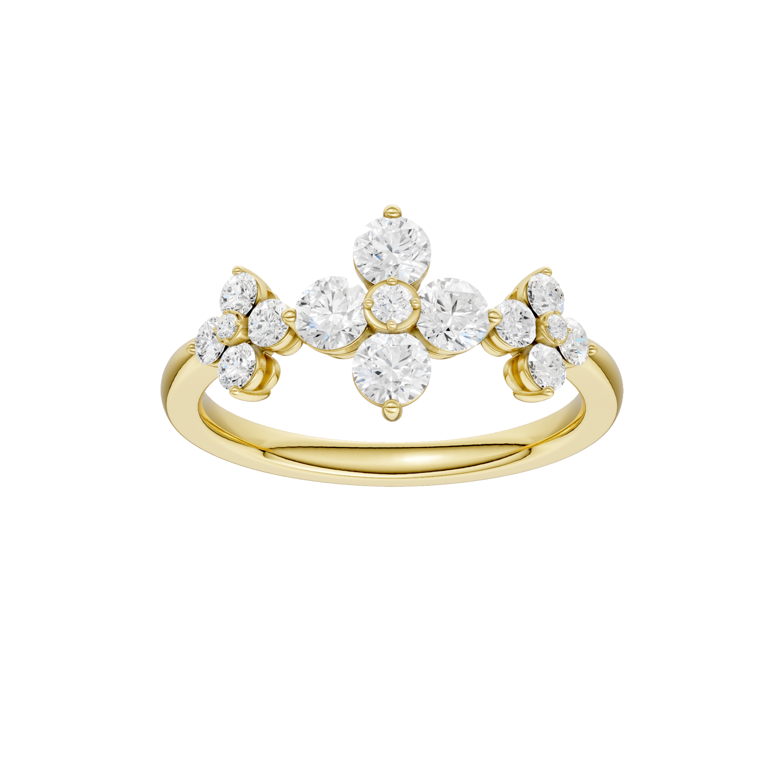 Flower Petals Diamond Ring(Round)