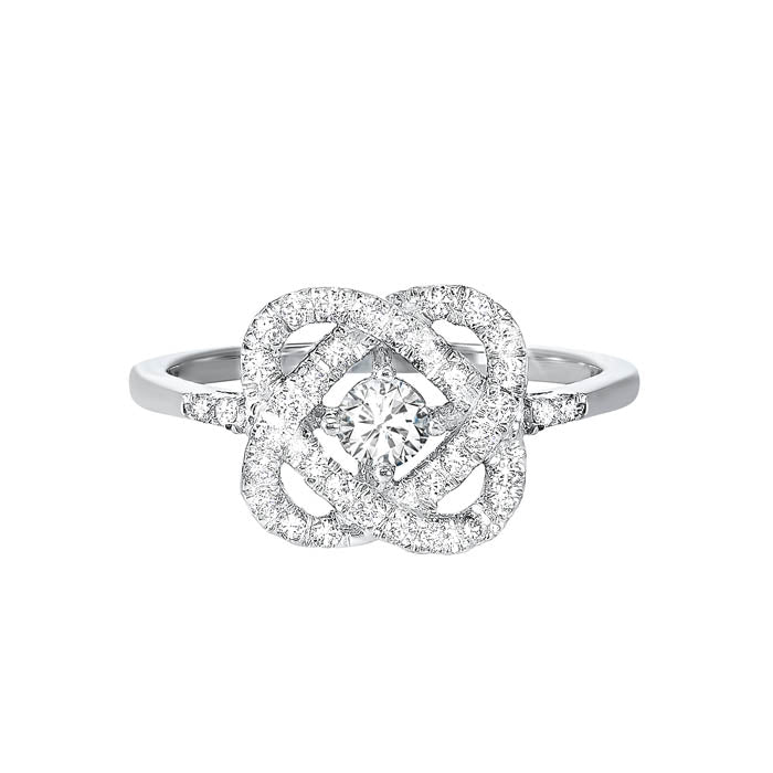 14KT White Gold & Diamond Love Crossing Fashion Ring  - 1-1/2 ctw