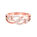 Front View 14k Rose Gold Diamond Buckle Ring