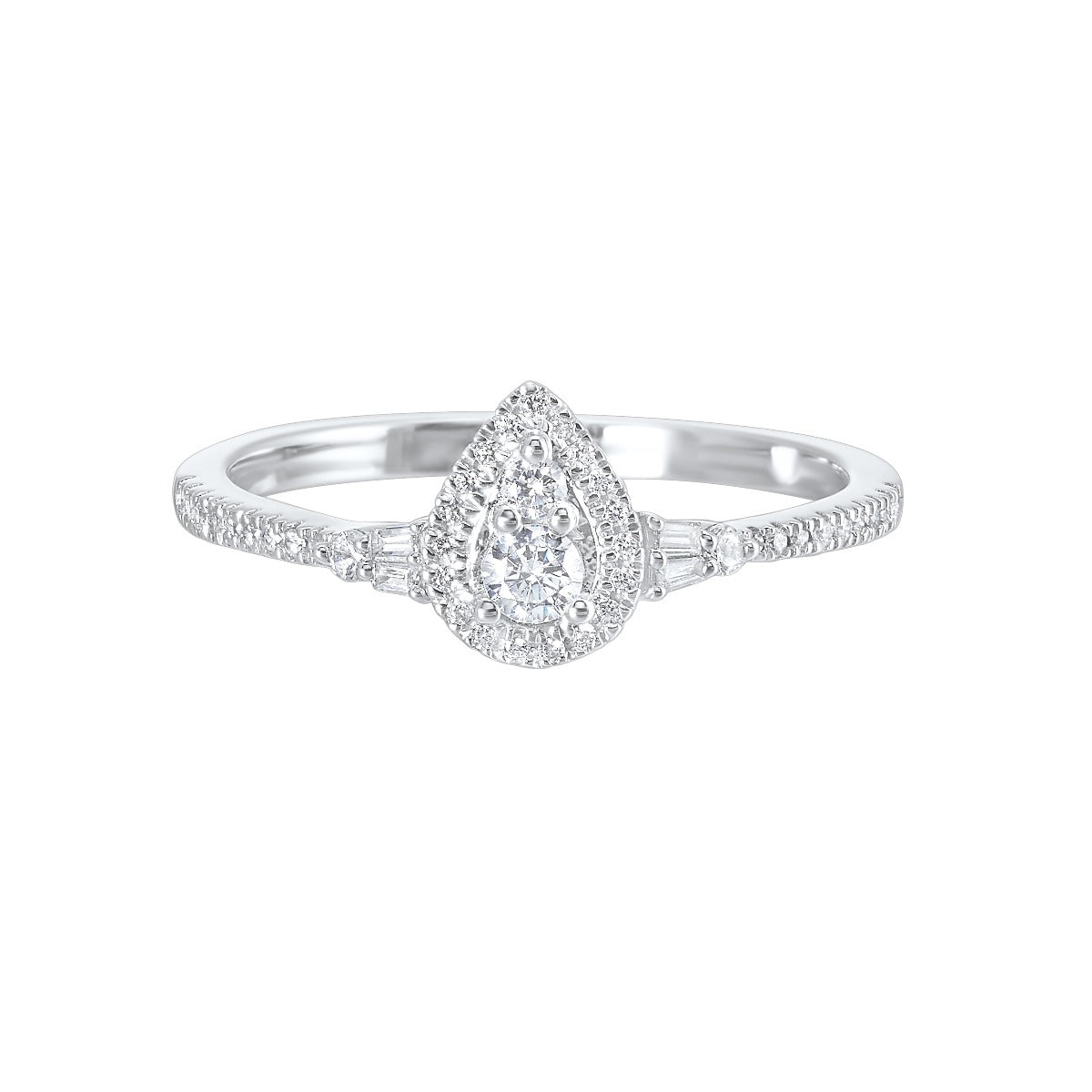 10K White Gold Diamond Promise Ring