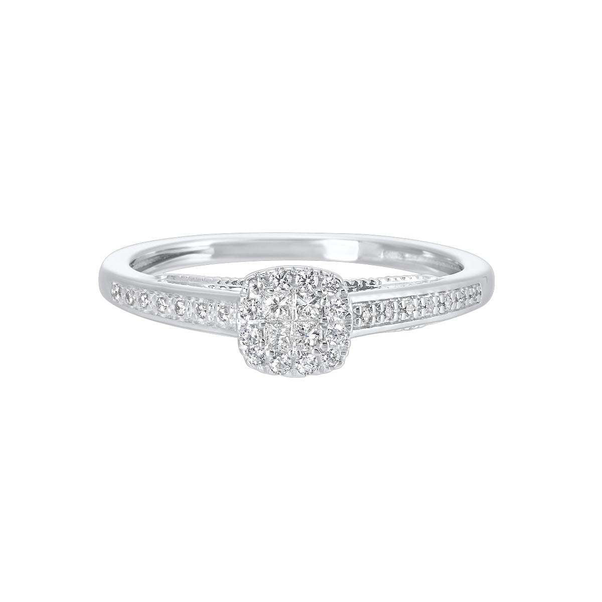 10K White Gold Diamond Promise Ring