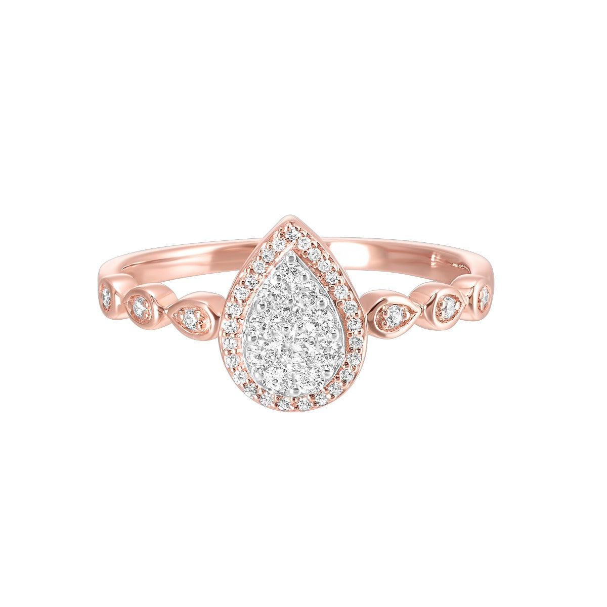 10K Rose Gold Diamond Promise Ring