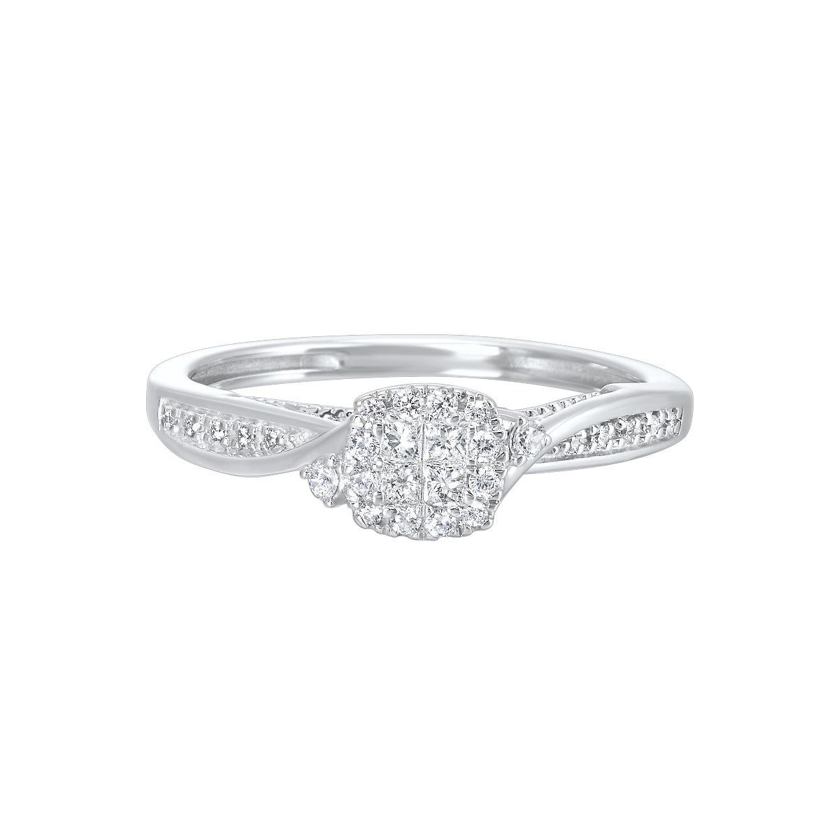 10K White Gold Diamond Ring