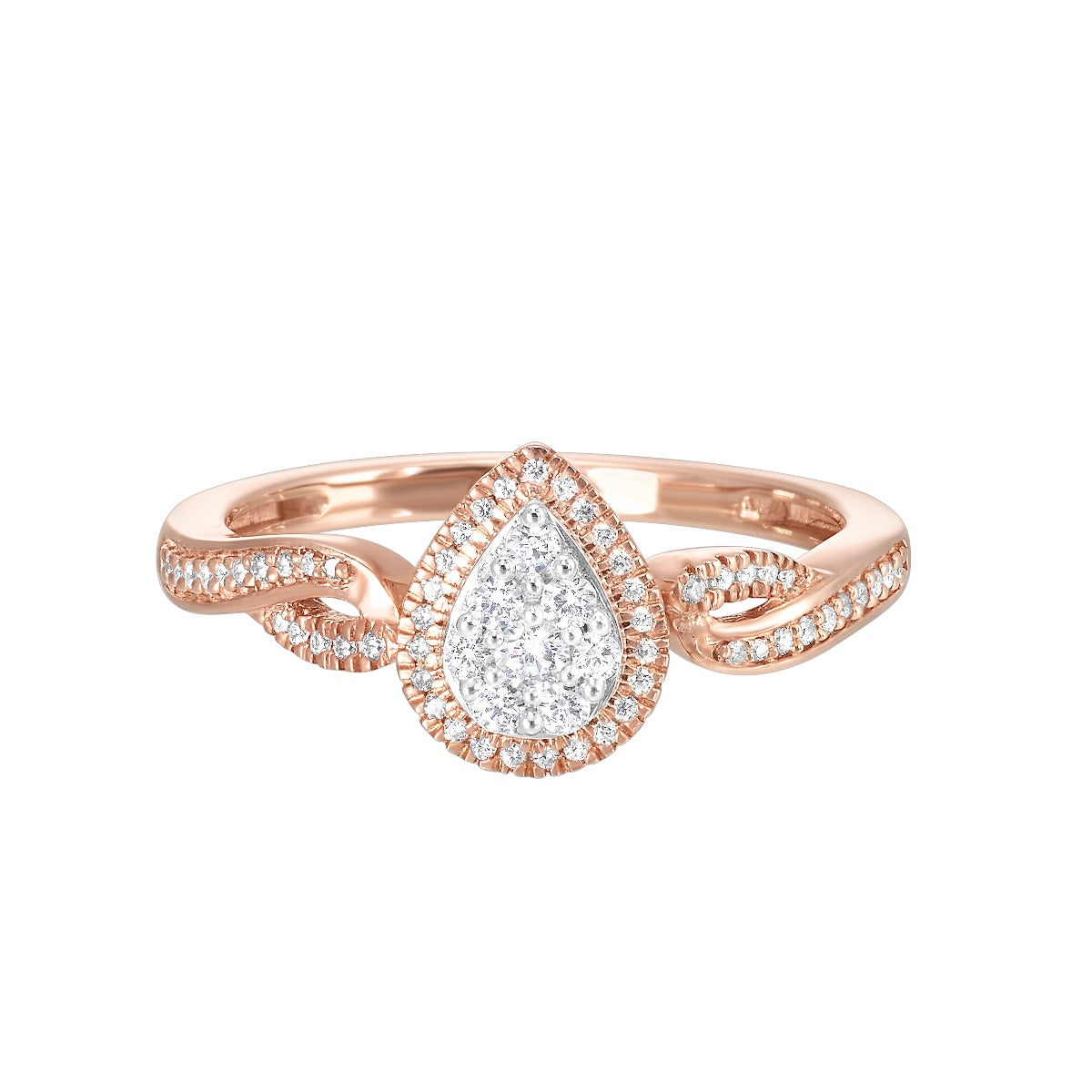 10K Rose Gold Diamond Ring