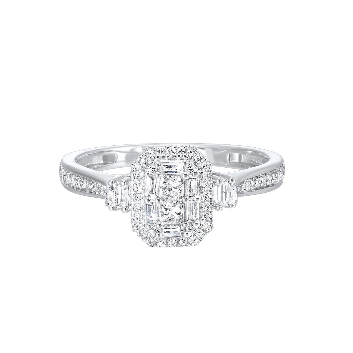 10K White Gold Diamond Ring