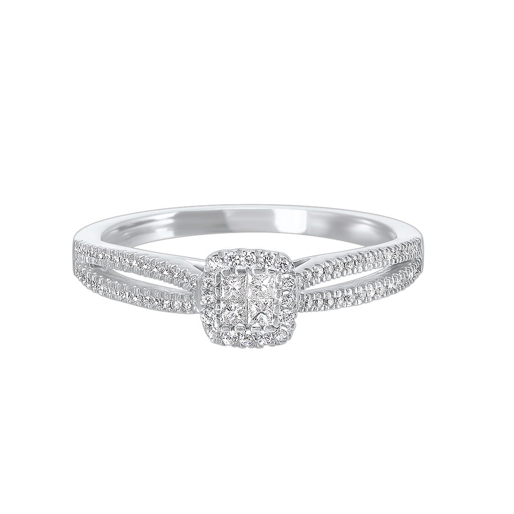 10Kt White Gold Diamond 1/5Ctw Ring