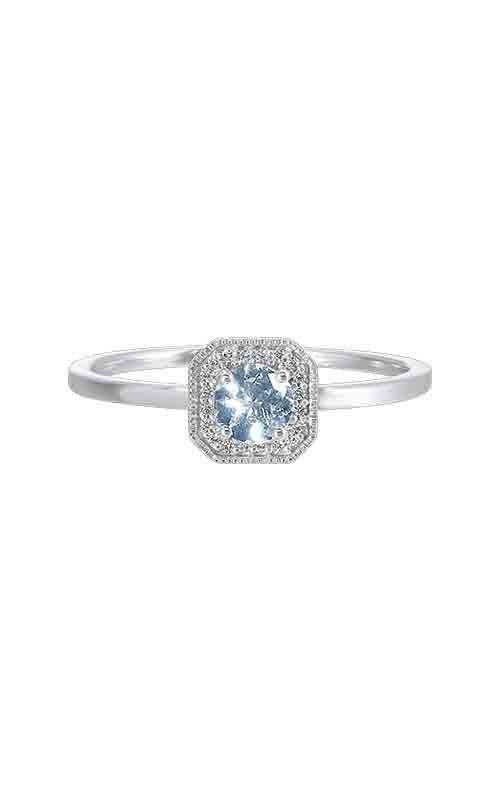 10k White Gold .42ct Aquamarine and .08ct Diamond Ring