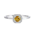 10k White Gold Citrine and Diamond Ring