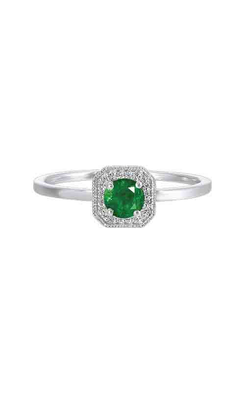 10k White Gold .42ct Emerald and .08ct Diamond Ring
