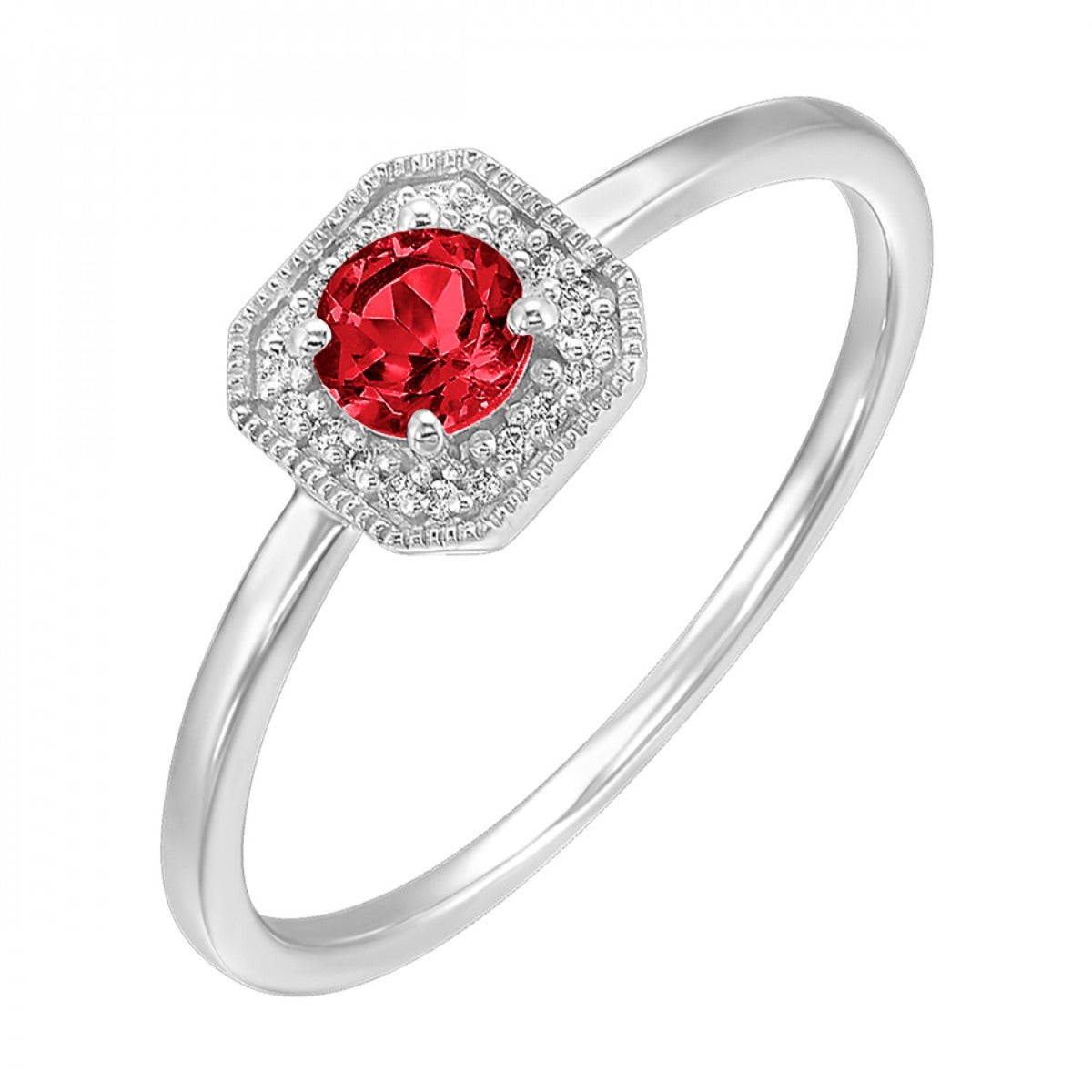 10kt White Gold Garnet Ring