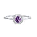 White Gold Diamond Amethyst Ring .08tgw .375ctw