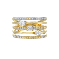 Multi-Band Diamond Ring Stack in Yellow Gold - .75 CTW