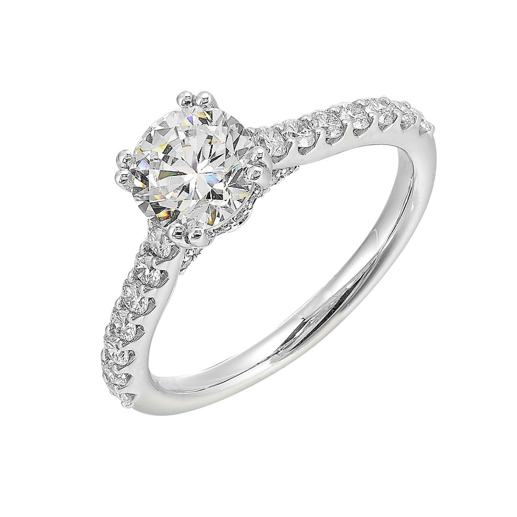 Radiant Dual-Prong Solitaire Semi-Mount Ring .50CTW