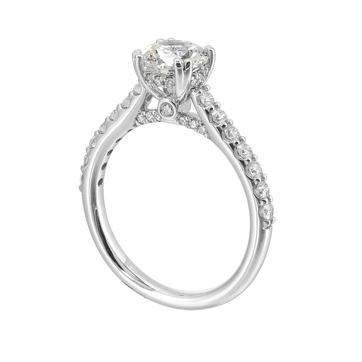 Radiant Dual-Prong Solitaire Semi-Mount Ring .50CTW